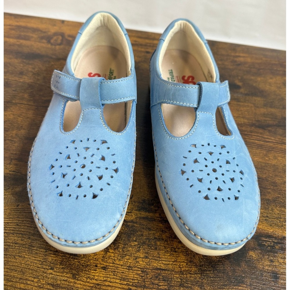 SAS Tripad Comfort Willow Slip On Loafer Mary Jane Cutout Walking Shoe Blue 8 WW - Picture 14 of 15